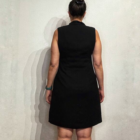 Neiman Marcus Black Sleeveless Midi Dress Sz 10 - Picture 10 of 12